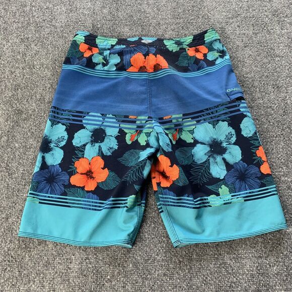 O’Neill Hyperfreak Mens Board Shorts Swim Trunks Surfing Blue Floral Size 29 - Picture 2 of 16